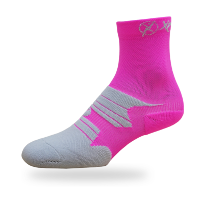 Medias Maratón 6” Fucsia - Gris 8/10