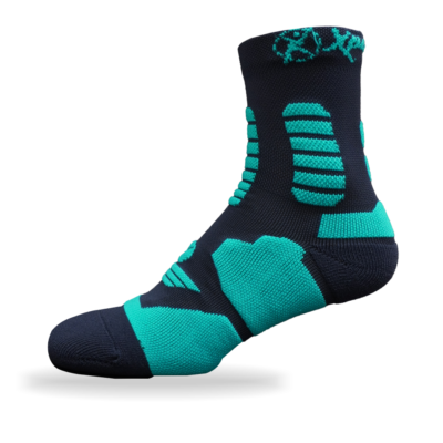 Medias Maratón 6”Bot Azul /Agua Marina