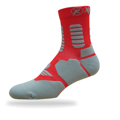 Medias Maratón 6”Bot Rojo / Gris