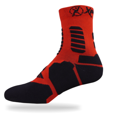 Medias Maratón 6”Bot Rojo - Negro