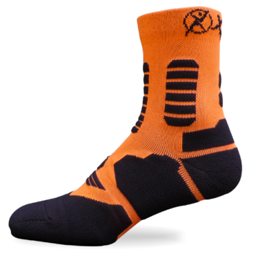 Medias Maratón 6”Bot Naranja- Negro