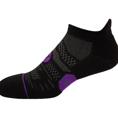 Medias Running Maraton Talonera Negro Morada