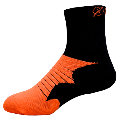 Medias Running Maratón 6” Negro Naranja