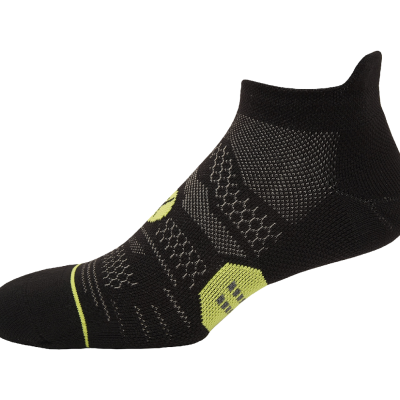 Medias Running Maraton Talonera Negro Verde 1453