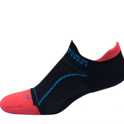 Medias Running Maratón Talonera Negro Naranja